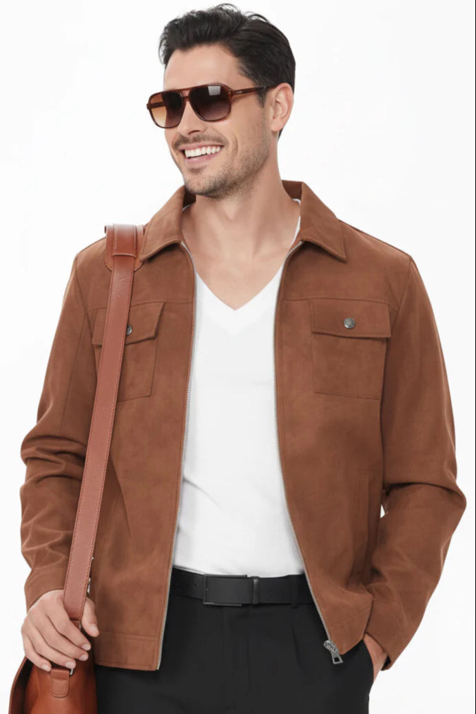 Luxury Pocket Style Suede Jacket