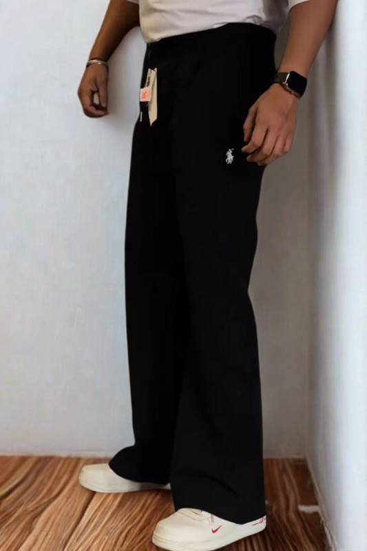 Bootcut Loosefit Trousers in Imported Fabric Black