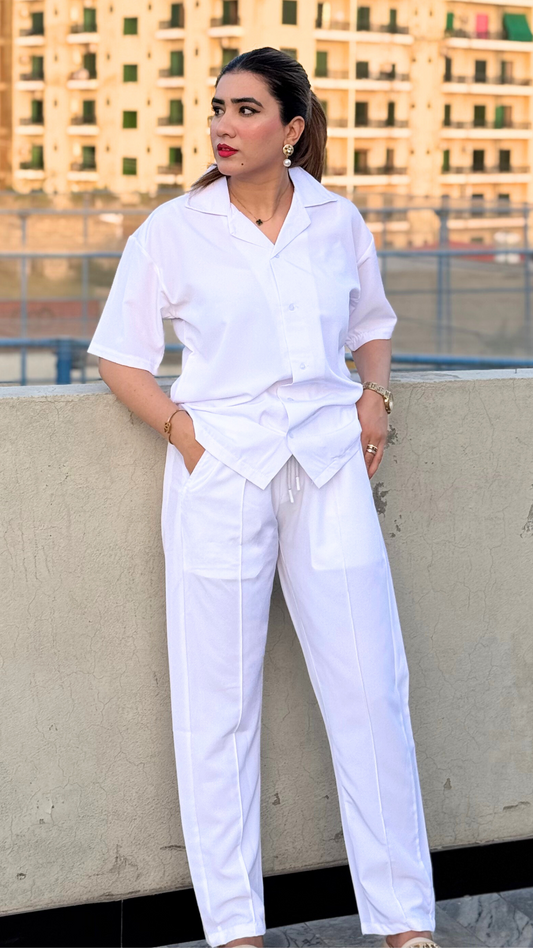 Luxury Premium Women Co-ord set White