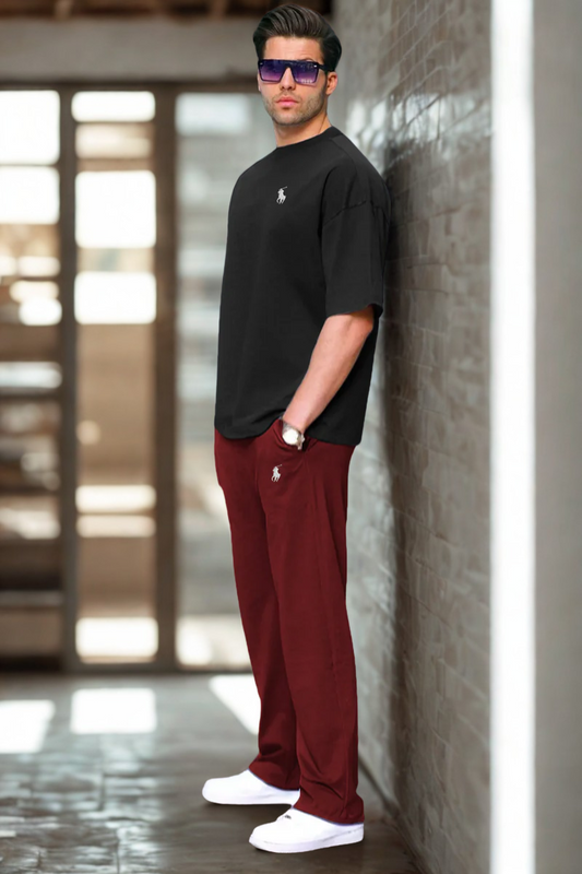 Premium Plain Shirt with Loose-Fit Trousers Set
