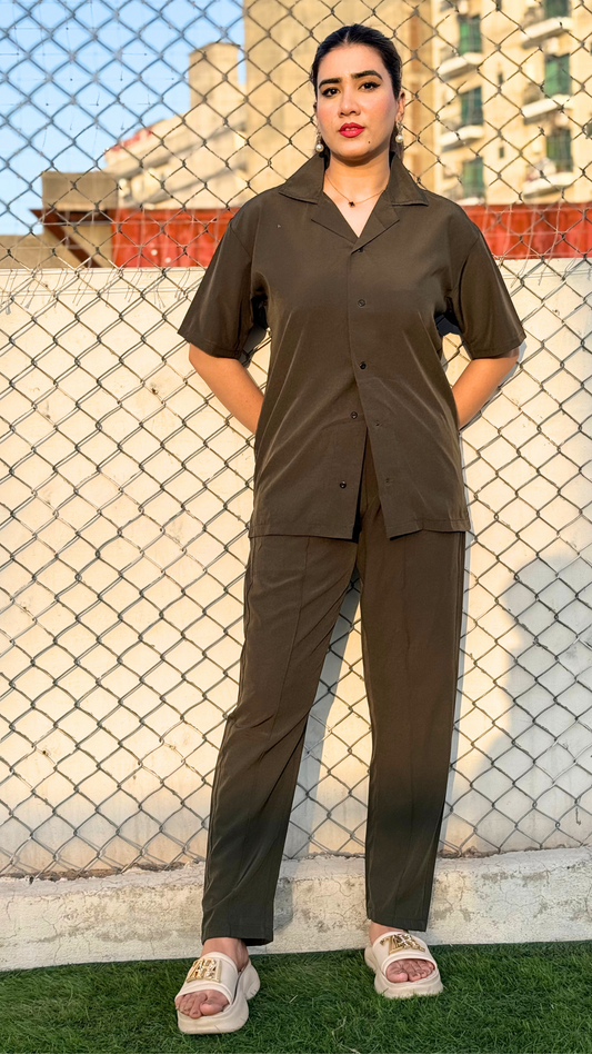 Luxury Premium Women Co-ord set Olive