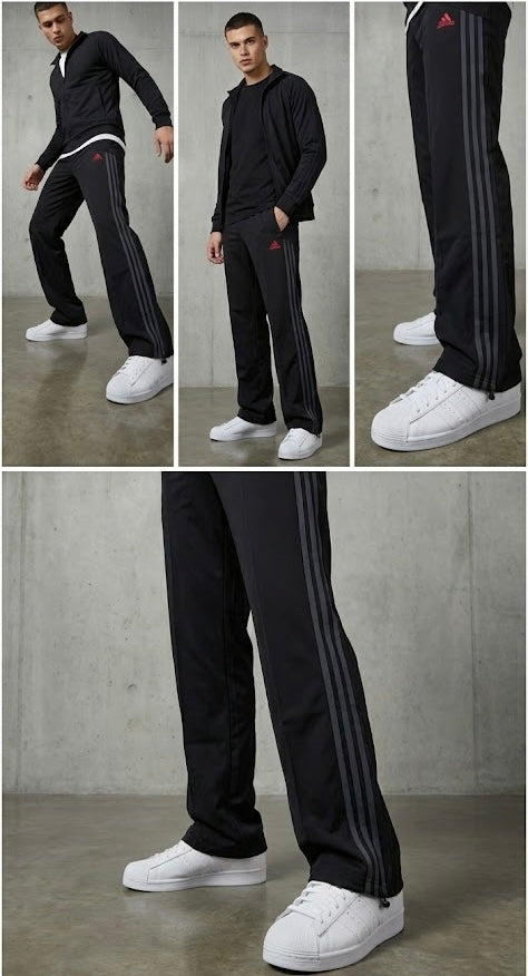 Ad- Loose fit Bottom Grey Liner Black Trouser