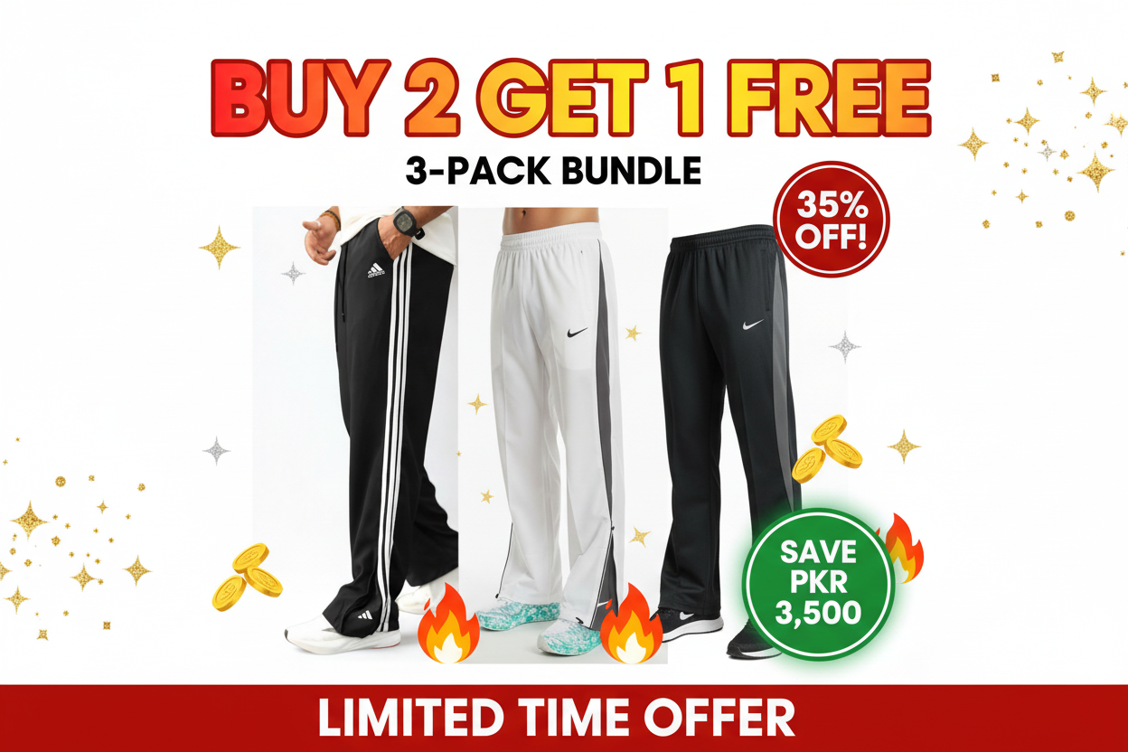 3-Pack Trouser Bundle - bl ackAD + white nk + black NK