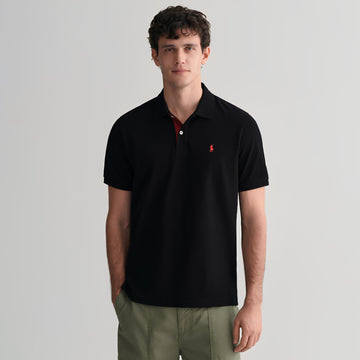 R-L Men's Premium Embroidered Black Polo Shirt