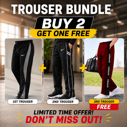 Nk-Loose fit Premium Imported Fabric Trouser- Bundle pack (Buy 2 get 1 Free)