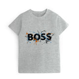 Kids Digital Printed Pure Cotton T-shirts Grey B/S