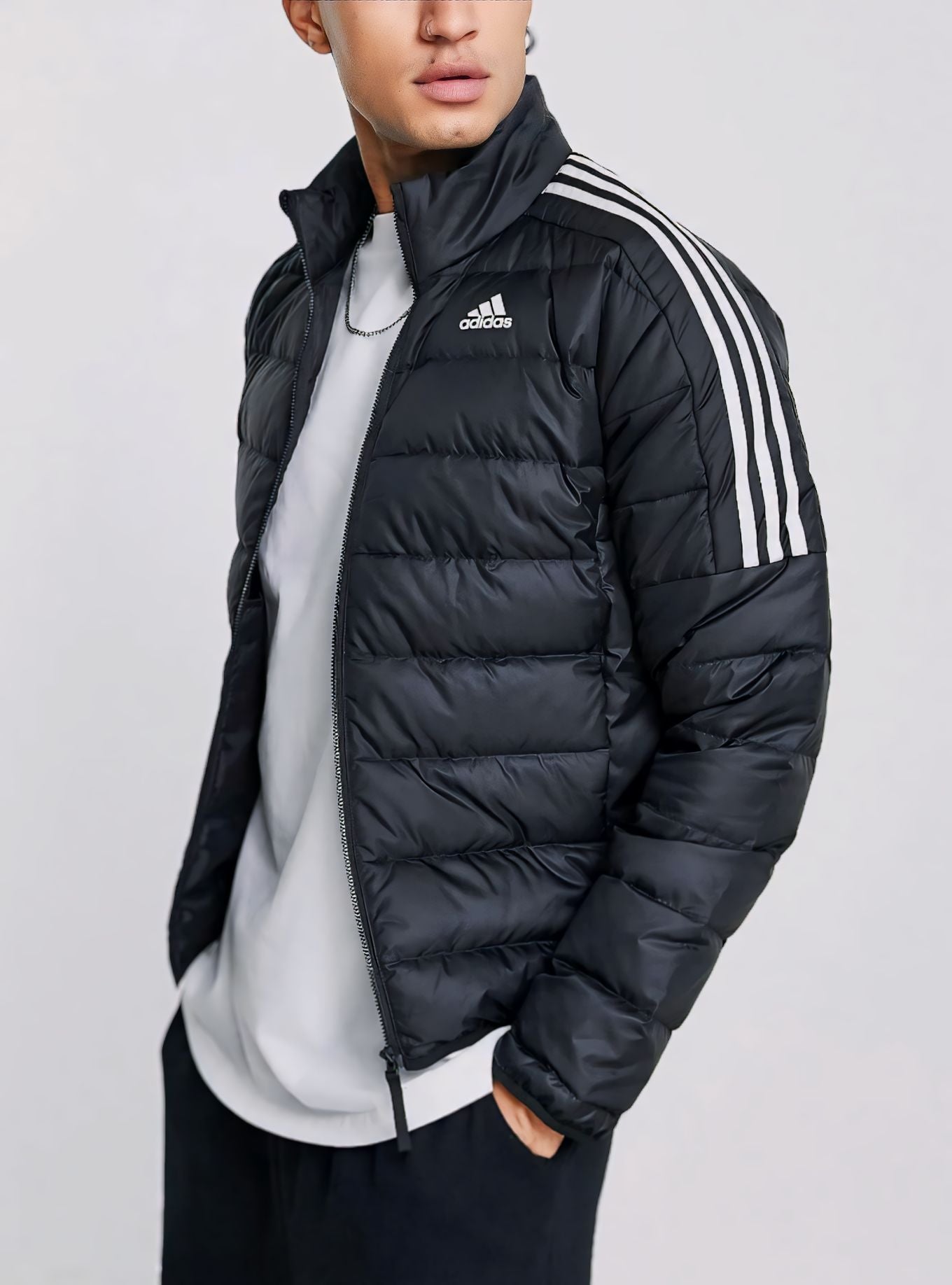 Black Full Sleeves Puffer Jacket-A/D