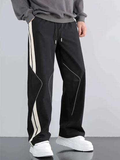 Imported Double Line Pattern Loose Fit Trouser