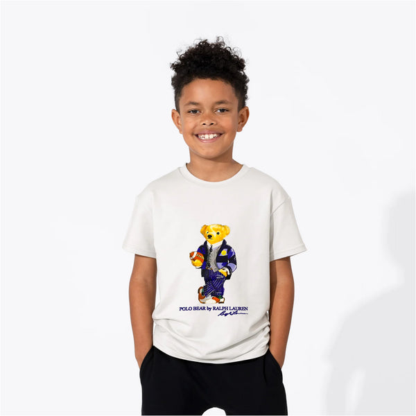 Kids Digital Printed Pure Cotton T-shirts white R/L