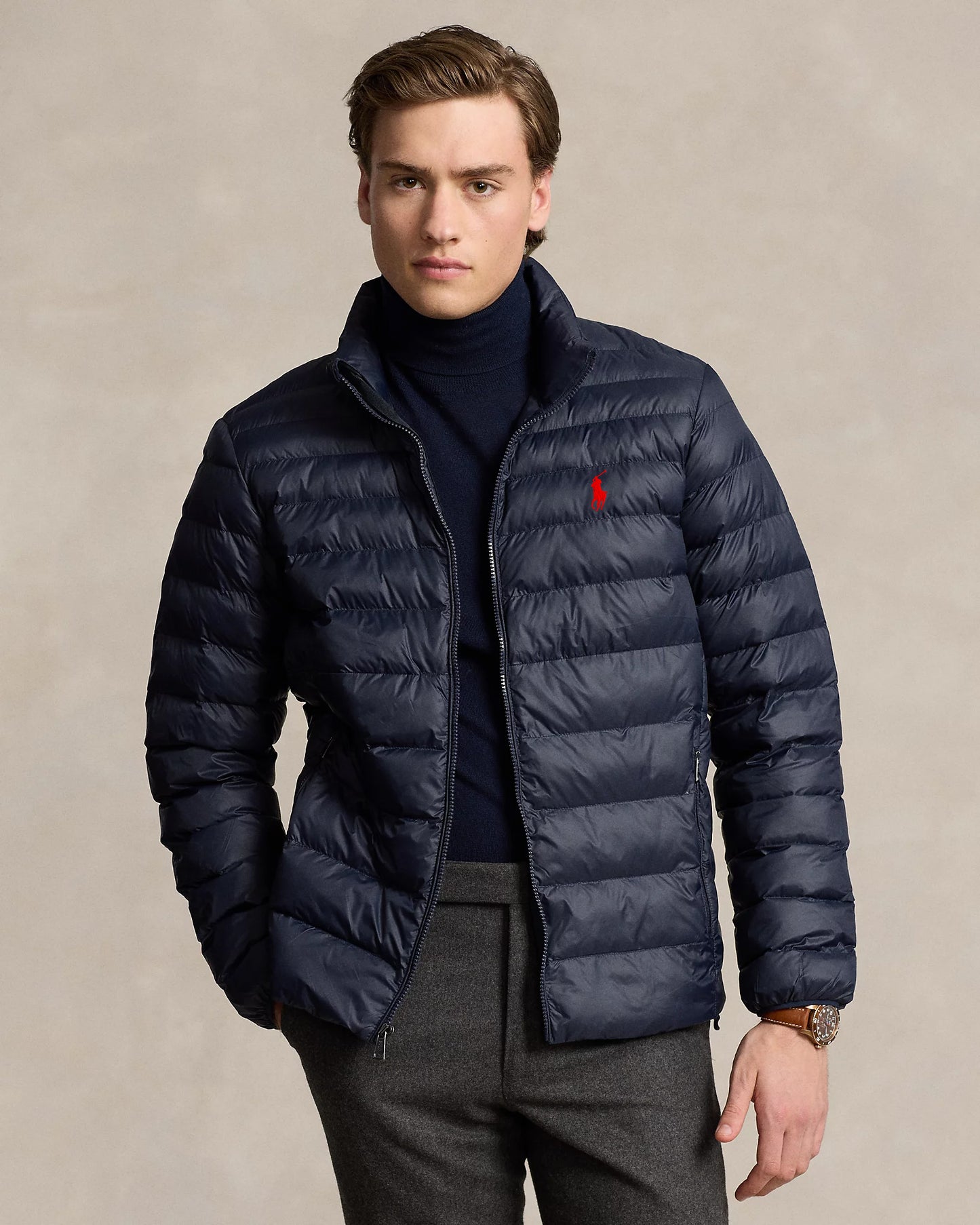 Blue Full Sleeves Puffer Jacket R/L