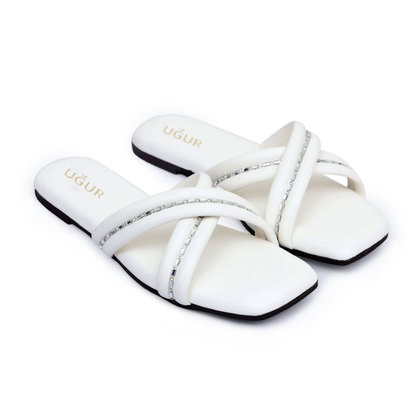 White Blaze Women Flats-UG789