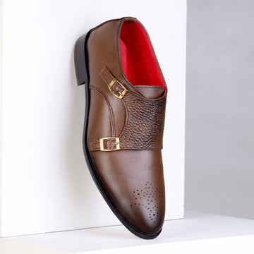 Ugur Hand Made Double Monk Strap Buckled Shoes