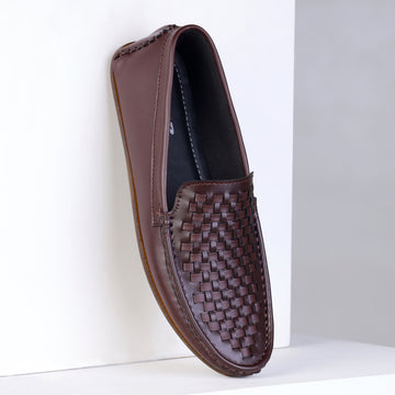 Ugur Hand Made Weaved Brown Loafers Shoes