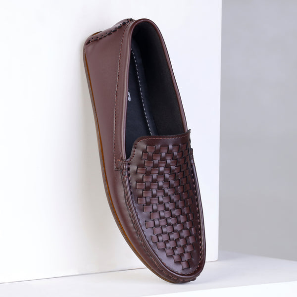 Ugur Hand Made Weaved Brown Loafers Shoes