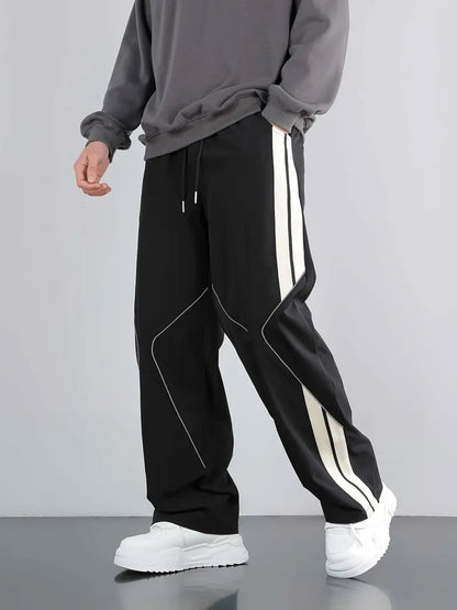 Imported Double Line Pattern Loose Fit Trouser