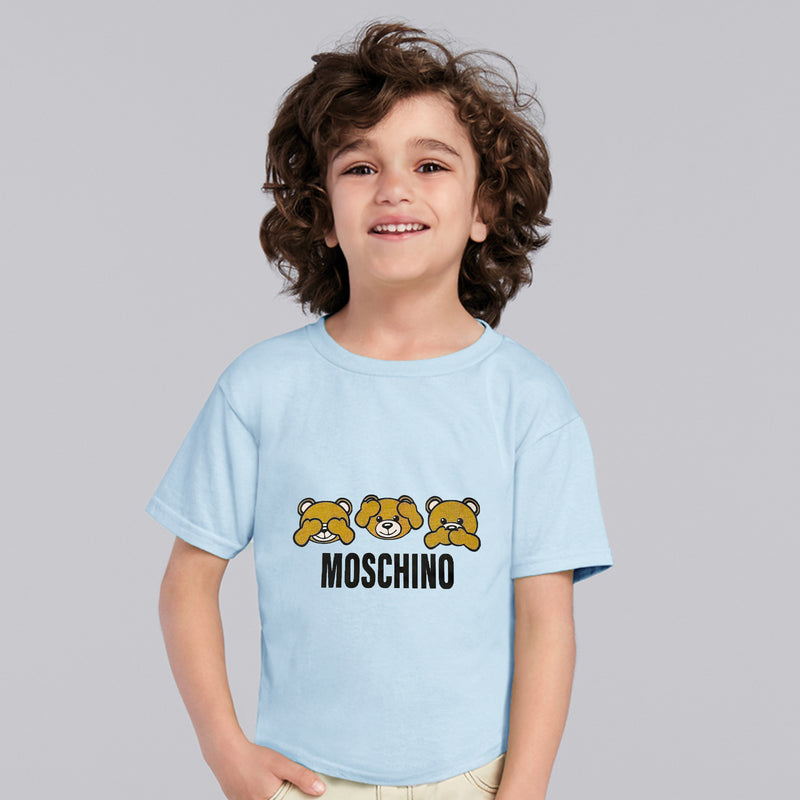 Kids Digital Printed Pure Cotton T-shirts white