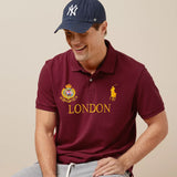 Red Polo Shirt With Heavy Embroidery