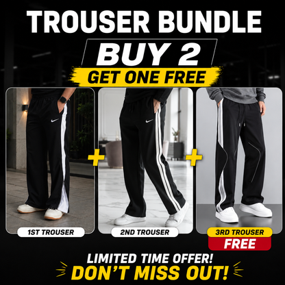 Nk-Loose fit Premium Imported Fabric Trouser- Bundle pack (Buy 2 get 1 Free)