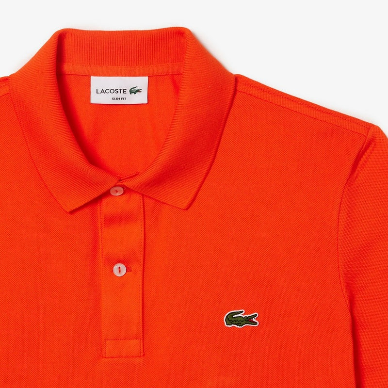 Orange Polo Shirt With Green  Embroidery