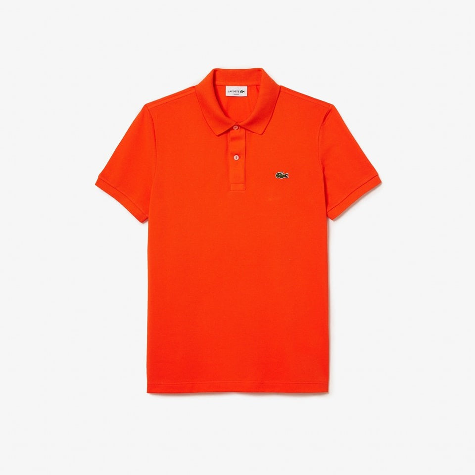 Orange Polo Shirt With Green  Embroidery