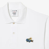 White POLO SHIRT WITH GREEN Embroidery