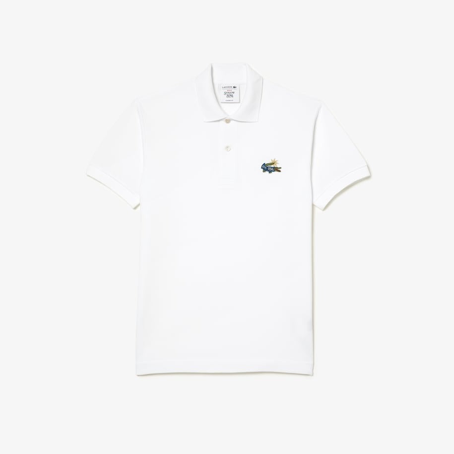 White POLO SHIRT WITH GREEN Embroidery