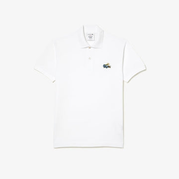 White POLO SHIRT WITH GREEN Embroidery