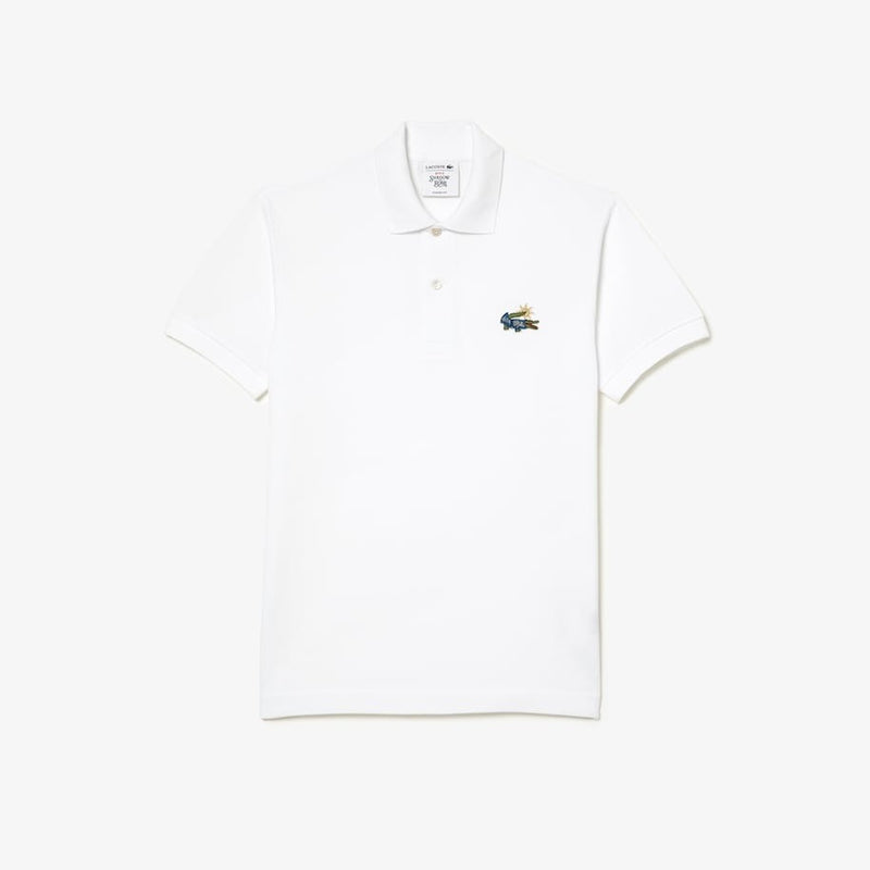 White POLO SHIRT WITH GREEN Embroidery