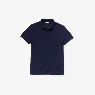 Dark Blue Polo Shirt With Green  Embroidery