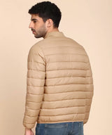 Beige Pony Full Sleeves Puffer Jacket Limited edition