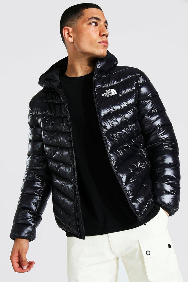 Black Full Sleeves Puffer Jacket-N/F