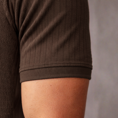 Men's Premium Ribbed Style Zip collar Polo T-Shirt