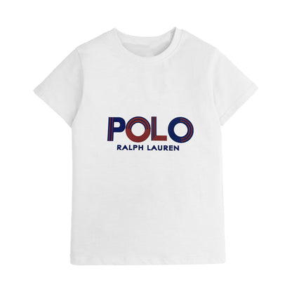 Kids Digital Printed Pure Cotton T-shirts R/L white