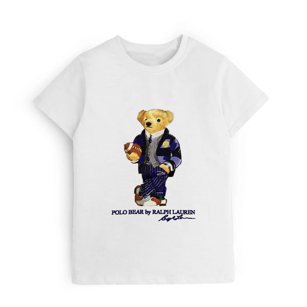 Kids Digital Printed Pure Cotton T-shirts white R/L