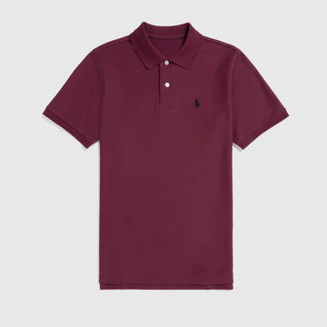 R-L Men's Embroidered Mahroon Polo Shirt