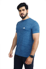 Men's Premium Embroidered Checkered Pattern  T-Shirt