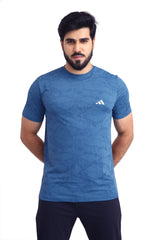 Men's Premium Embroidered Checkered Pattern  T-Shirt