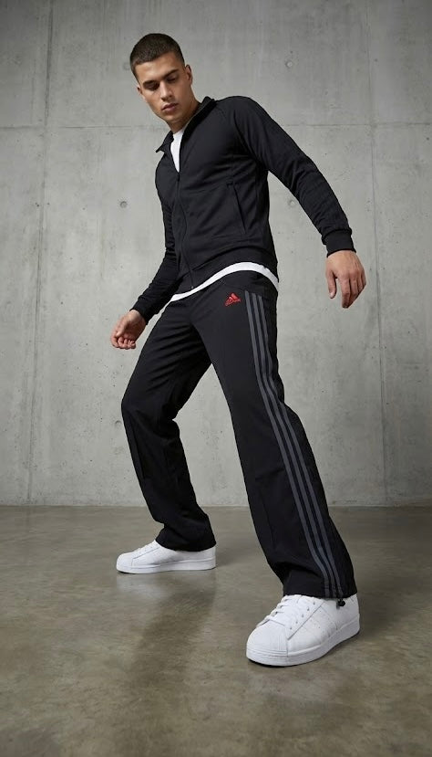 Ad- Loose fit Bottom Grey Liner Black Trouser