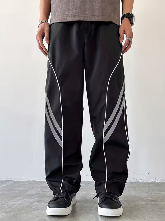 Classic Pattern Loose fit Bottom  Black Trouser