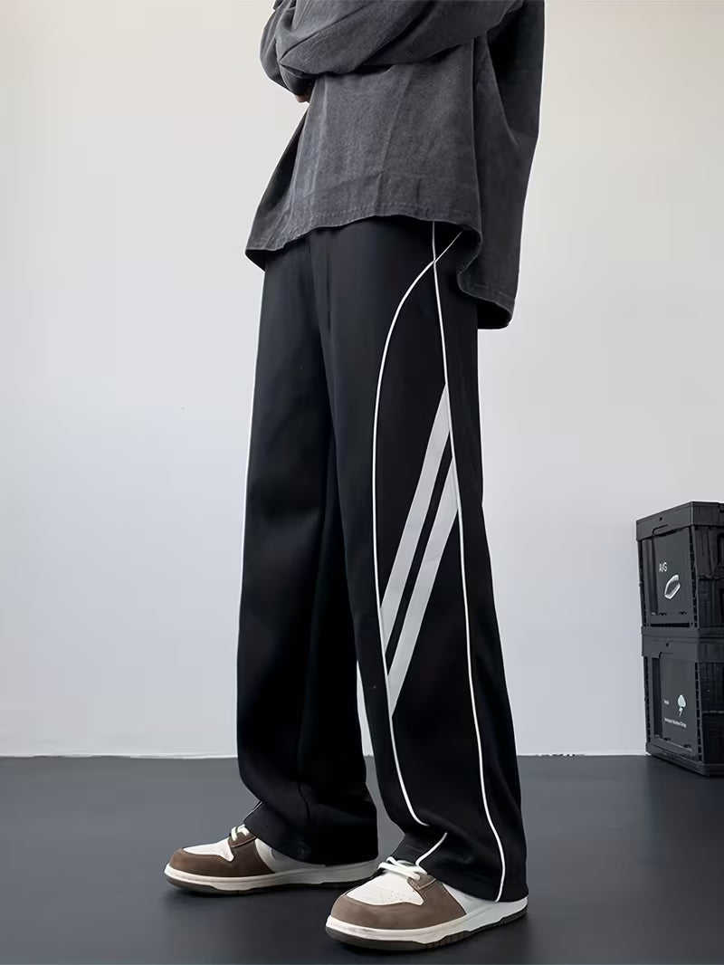 Classic Pattern Loose fit Bottom  Black Trouser