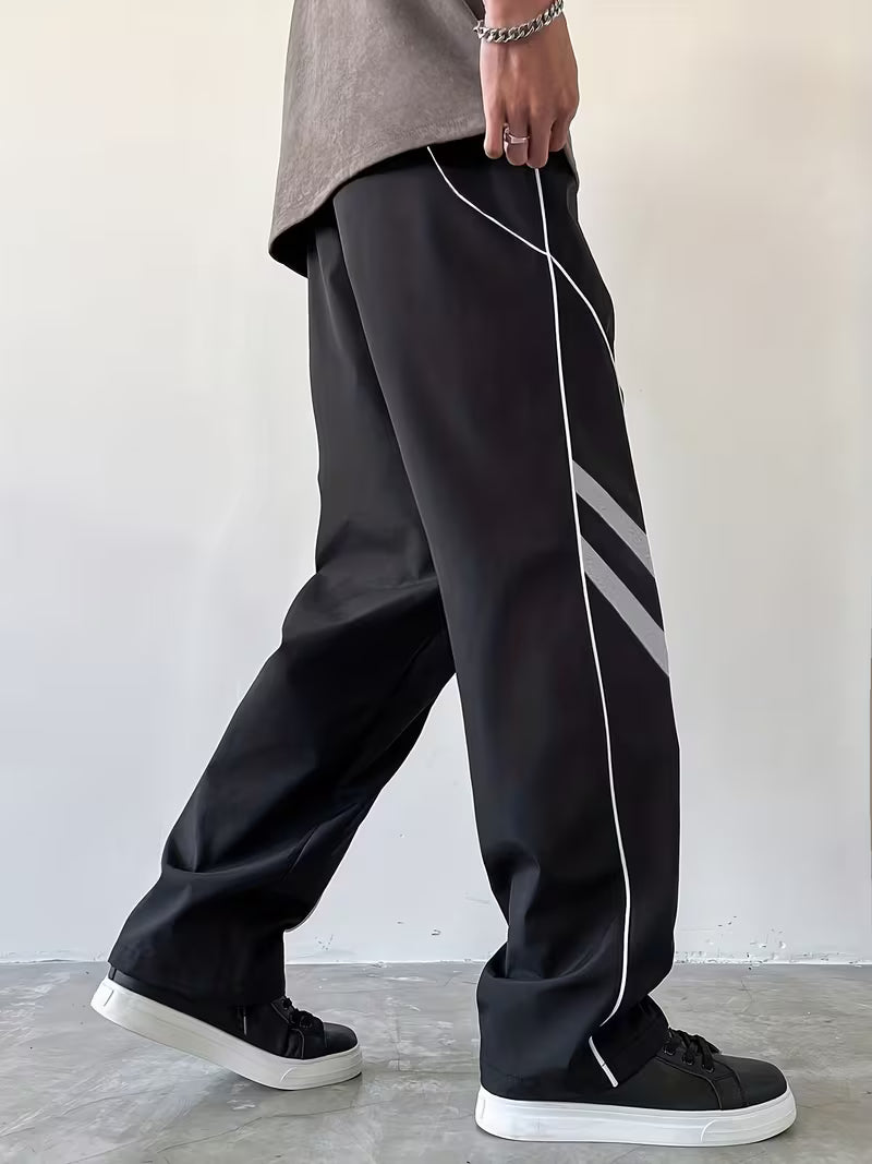 Classic Pattern Loose fit Bottom  Black Trouser