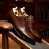 Alex dark Leather Shoes Brown