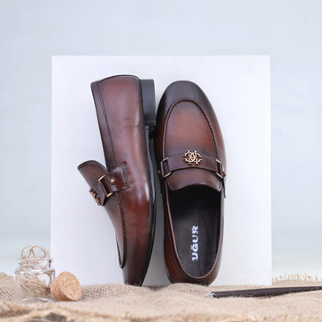 Ugur Hand Made Brown Double Tone Shoes