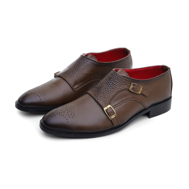 Ugur Hand Made Double Monk Strap Buckled Shoes