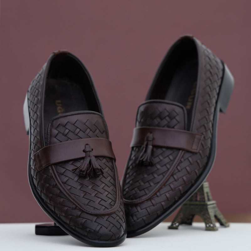 Ugur Hand Made Weave Brown Shoes