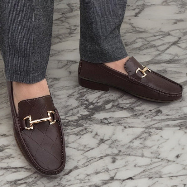 Ugur Hand Made loafers Brown diagonal cut