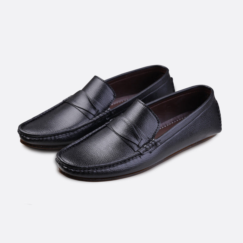 Ugur leather finish  Hand Made loafers Black