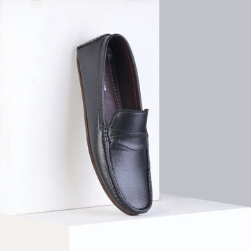 Ugur leather finish  Hand Made loafers Black