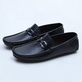 Ugur leather finish hand made dotted  loafers Black