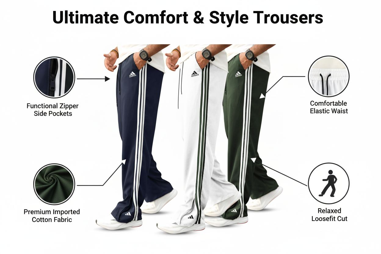 AD- Loose Zipper Bottom Imported Fabric Loosefit Trouser